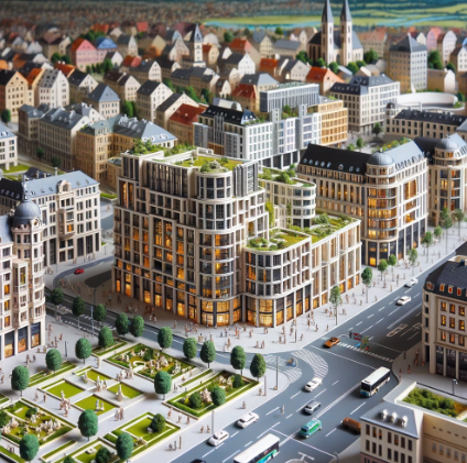 Detailliertes Architekturmodell, erstellt von Ari Modellbau in Ratingen.