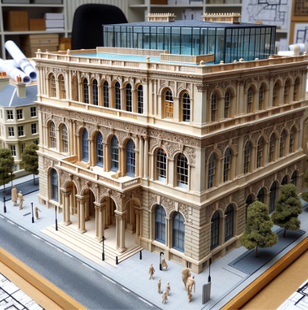 Ein detailliertes architektonisches Modell von Ari Modellbau in Berlin.