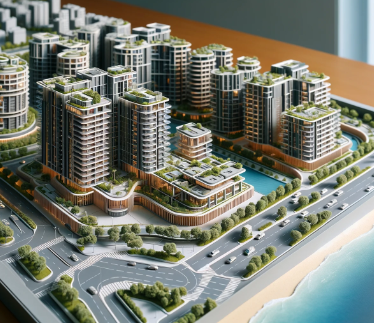 Detailliertes Architekturmodell, erstellt von Ari Modellbau.