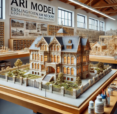 Detailliertes architektonisches Modell erstellt von Ari Modellbau in Esslingen am Neckar.