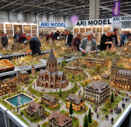 Detaillierte Modelle von Ari Modellbau auf der Messe Ratingen Modellbau, die Modellbau-Enthusiasten begeistern.