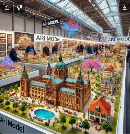  Detaillierte Modelle von Ari Modellbau auf der Messe Konstanz Modellbau ausgestellt.