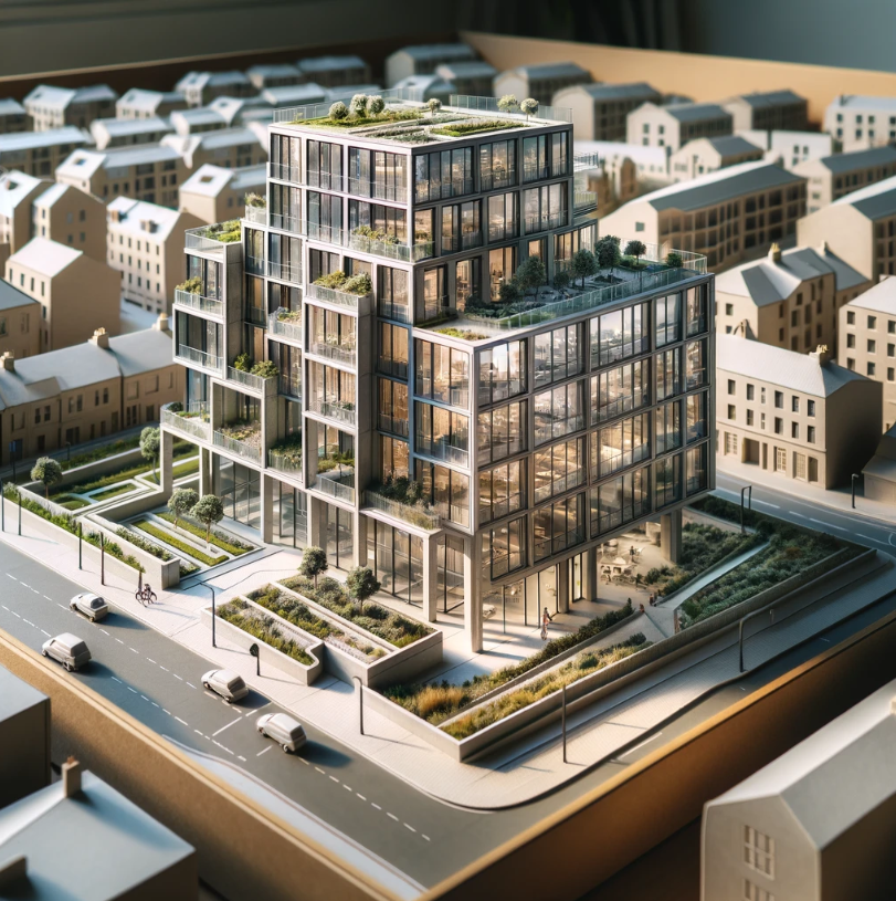 Architekturmodell von Ari Modellbau, das komplizierte Details und hochwertige Handwerkskunst für Projekte in Hamm zeigt.