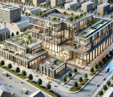 Detailreiches Architekturmodell einer modernen Struktur in Recklinghausen, präzise gefertigt von Ari Modellbau.