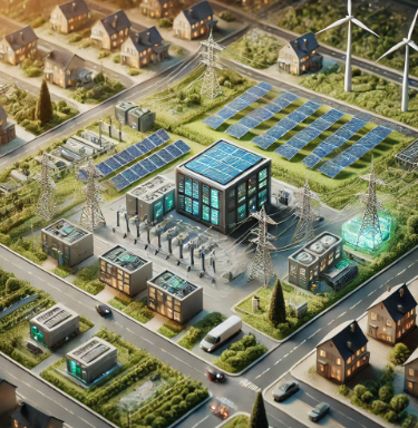 Ein detailliertes Mikrogrid-Modell, entworfen von Ari Modellbau, das die Integration erneuerbarer Energien und moderne Energieverwaltungssysteme darstellt. Ideal für Bildungszwecke, städtische Planung und technische Präsentationen.