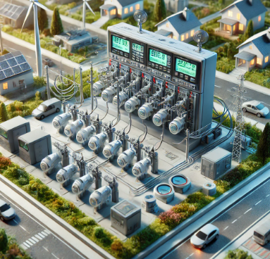 Ein detailliertes Smart-Meter-Systemmodell, entworfen von Ari Modellbau, das fortschrittliche Energieüberwachung, Datenanalyse und Netzwerkintegration zeigt. Ideal für Infrastrukturplanung, technische Demonstrationen und Bildungsprojekte.