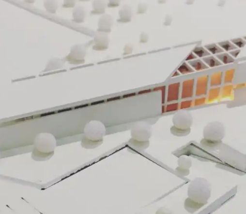 Ein hochpräzises, interaktives Architekturmodell von ARI Model, das ein energieeffizientes städtisches Beleuchtungssystem für nachhaltige Städte darstellt. Dieses detaillierte Modell zeigt LED-Straßenbeleuchtung, bewegungsgesteuerte Laternen, solarbe