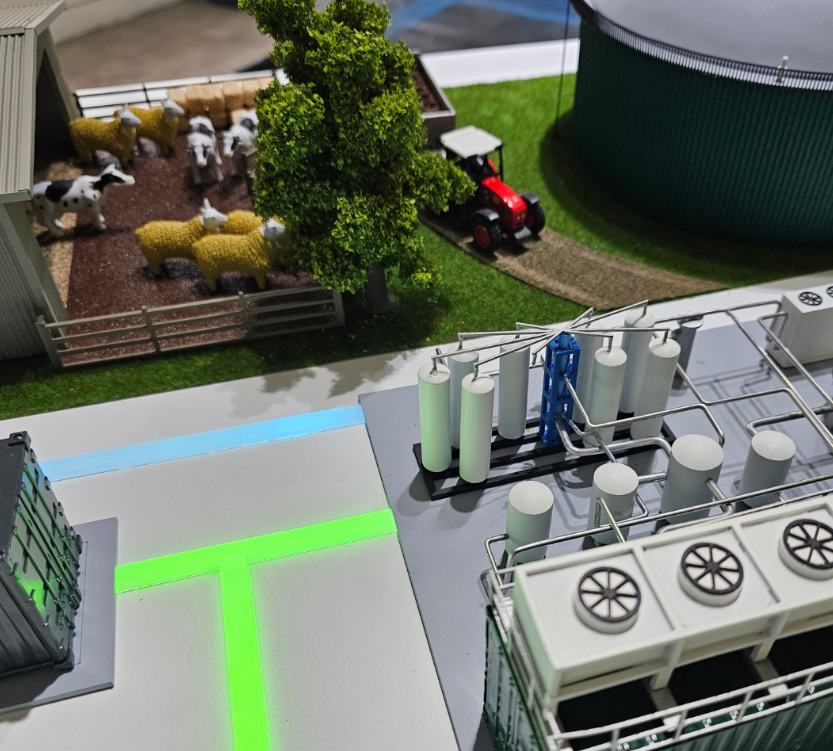 Ein hochwertiges Architekturmodell, professionell angefertigt von ARI Modellbau, mit detaillierten Stadtlandschaften, realistischen Baumaterialien, Landschaftselementen und Infrastrukturdetails. Dieses maßgeschneiderte Modell dient als Präsentationso