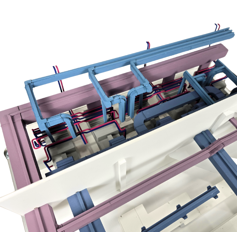 Ein präzise gefertigtes, beleuchtetes und animiertes physisches Modell, entwickelt von ARI Modellbau für Aussteller der E-world Energy & Water. Das Modell kombiniert hochpräzises Ingenieurwesen, dynamische Lichtchoreografie und lebensechte mechan