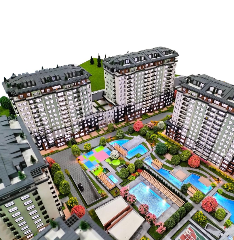 Ein hochwertiges, beleuchtetes und animiertes Architekturmodell von ARI Modellbau, erstellt für einen Kunden auf der Expo Real. Das Modell kombiniert Licht, Bewegung und modernes Storytelling, um Stadtentwicklungsprojekte und Immobilienlösungen mit P