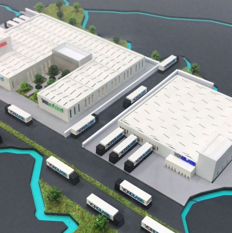 Individuell beleuchtete und animierte Modelle von ARI Modellbau für die Pioneers of Construction, darunter nachhaltige Architektur, erneuerbare Energiesysteme, grüne Infrastruktur, innovative Wohnanlagen und futuristische Stadtentwicklungen. Mit Lich
