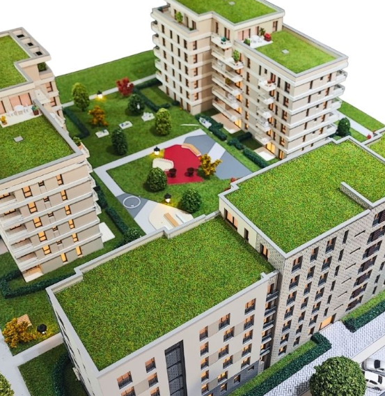 Maßgeschneiderte Architekturmodelle von ARI Modellbau für die Real Estate Arena, darunter Wohnprojekte, Bürohochhäuser, Stadterneuerungsprojekte und gemischt genutzte Komplexe. Mit LED-Beleuchtung, animierten Elementen und hochwertiger Handwerkskunst