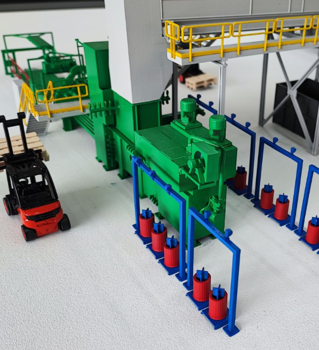 Detaillierte physische Modelle von ARI Modellbau für die AgriFoodTech, darunter Lebensmittelproduktionsanlagen, Agrarlandschaften, Gewächshäuser, Automatisierungssysteme, Smart-Farming-Lösungen und erneuerbare Energieanlagen. Mit Lichteffekten und an