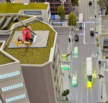 Beleuchtete und animierte Modelle von ARI Modellbau für die Design September, die kulturelle Wahrzeichen, architektonische Entwürfe, nachhaltige Stadtprojekte und innovative Installationen präsentieren. Mit Lichteffekten, animierten Funktionen und pr