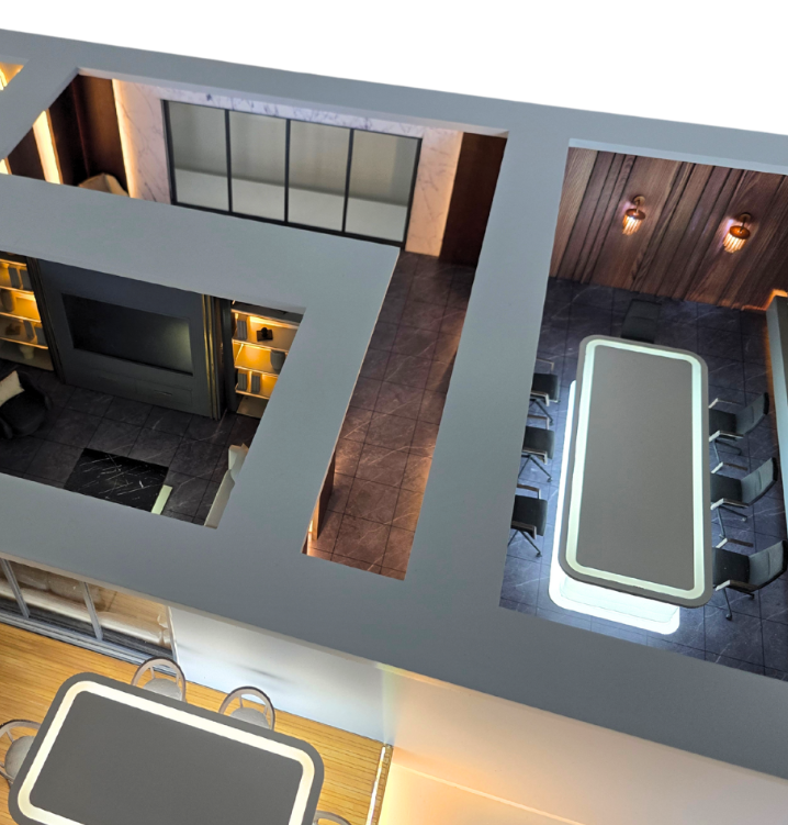 Ein maßgeschneidertes beleuchtetes und animiertes Architekturmodell von ARI Modellbau für die Ferien Messe Wien, das detaillierte Handwerkskunst und moderne Lichttechnologie kombiniert. Ideal zur Präsentation von Tourismuszielen, Hotels, Resorts und 