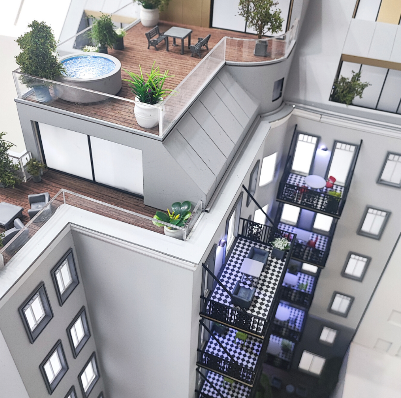 Individuell gefertigtes, beleuchtetes und animiertes Architekturmodell von ARI Modellbau, entworfen für die Travel Expo Europe, präsentiert Tourismusprojekte, Reiseinfrastruktur und Resortentwicklungen. Mit modernster LED-Beleuchtung, beweglichen Kom