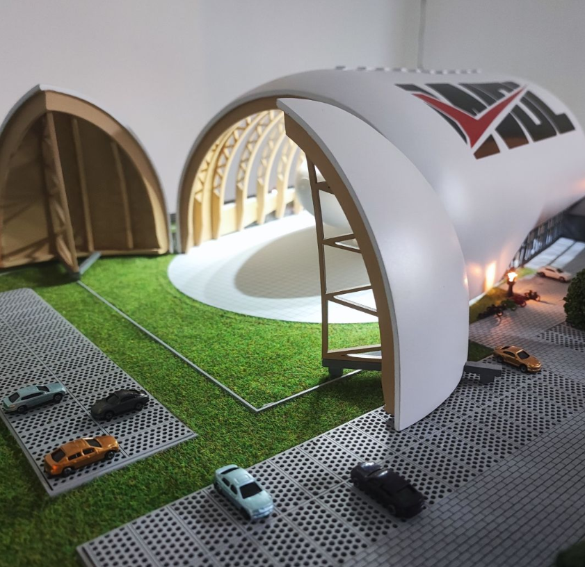 Ein individuell gefertigtes Architekturmodell, entworfen von ARI Modellbau für die Messe Logistics & Distribution. Durch die perfekte Kombination aus Licht, Bewegung und technischer Präzision ermöglichen diese Modelle den Besuchern, Logistik- und