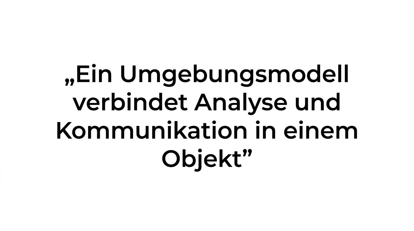 Hervorgehobenes Zitat: „Es verbindet Analyse und Kommunikation in einem Objekt.“