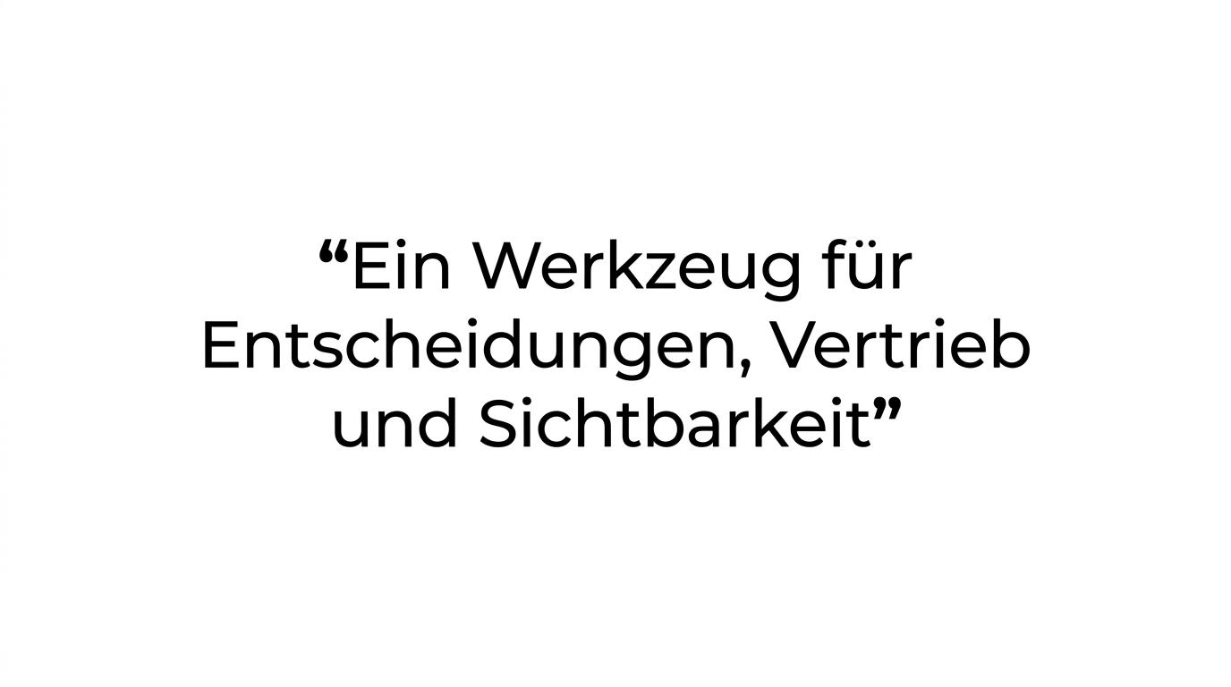 Typografisch hervorgehobenes Zitat darüber, dass ein Prototypenmodell ein Werkzeug für Entscheidungen, Vertrieb und Sichtbarkeit ist.